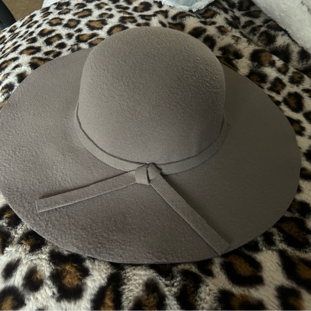 Elegant Gray Women's Wide Brim Hat